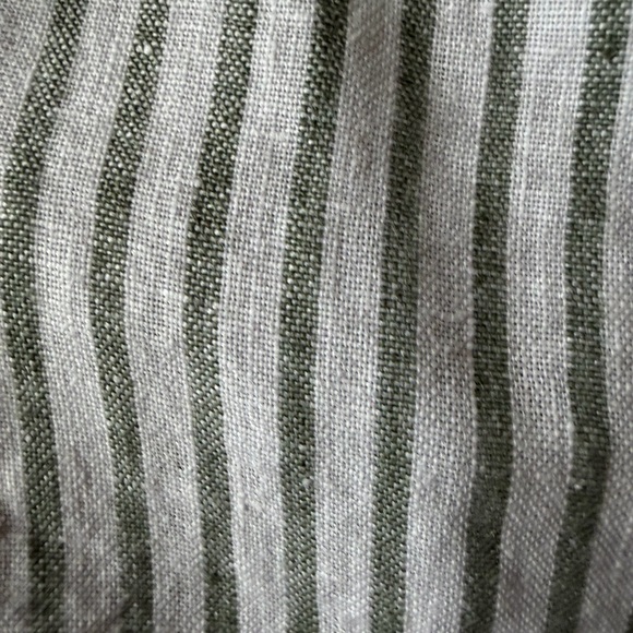 H&M Green and White Striped linen Shirt - Picture 2 of 8